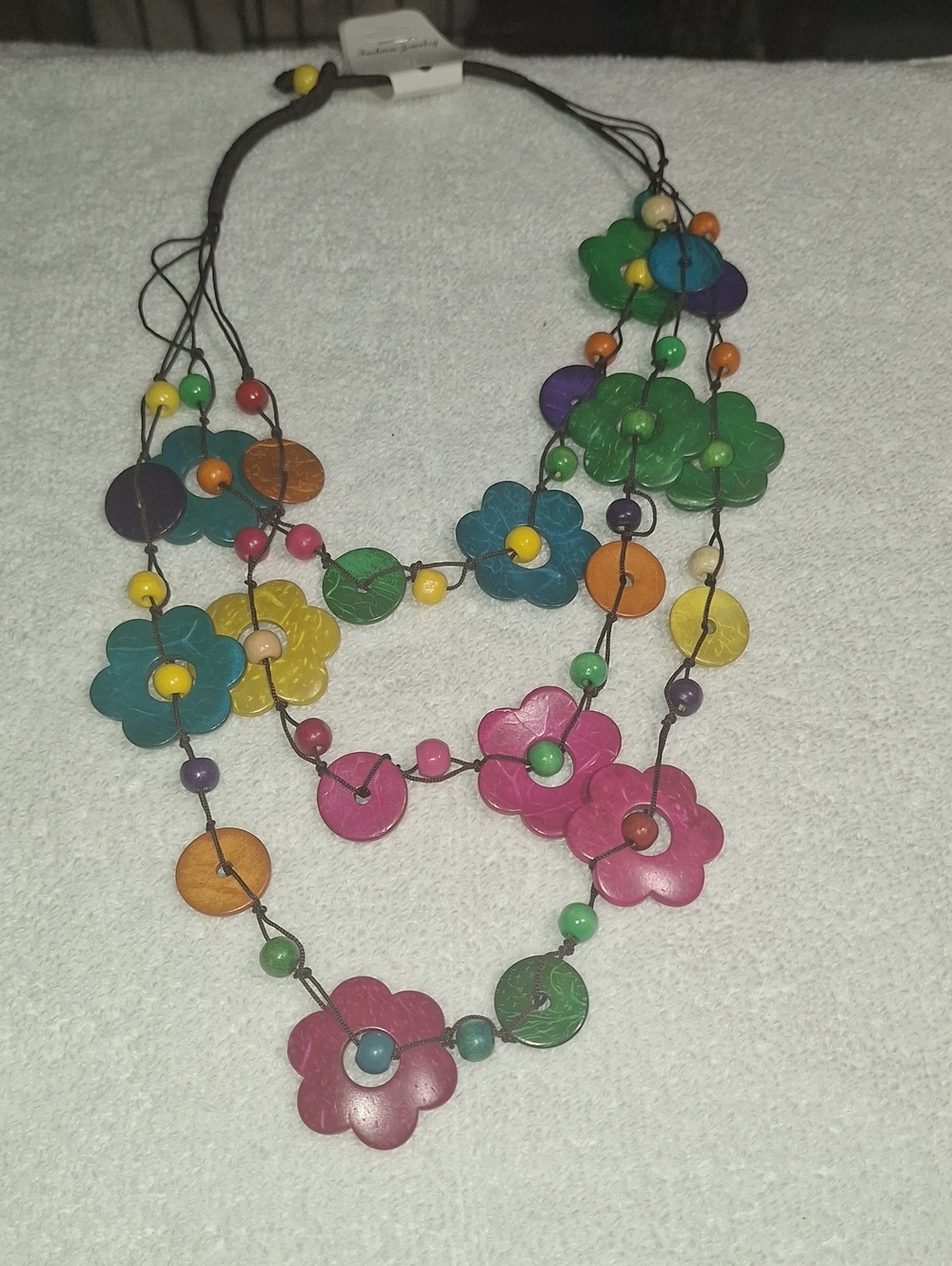 Boho Multi-Color Flower Beaded Necklace - Unknown Brand